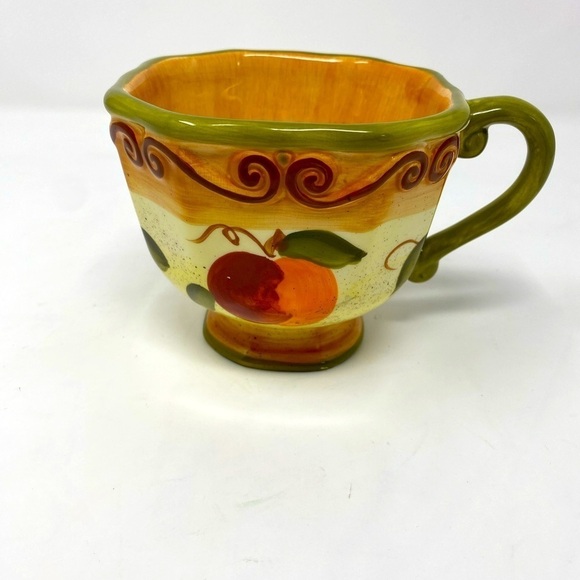 Medici Hand Painted Footed Coffee Mug - Picture 1 of 6